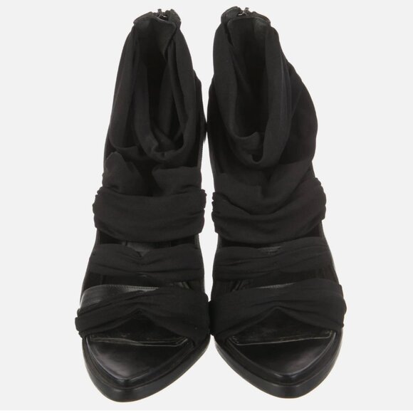 Givenchy Women Jersey Wrap Stiletto Sandals US 8 EU 38 Black Leather Back Zip - Picture 7 of 14